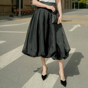 Sixdo Black Balloon Midi Skirt – Rare Vietnamese Designer